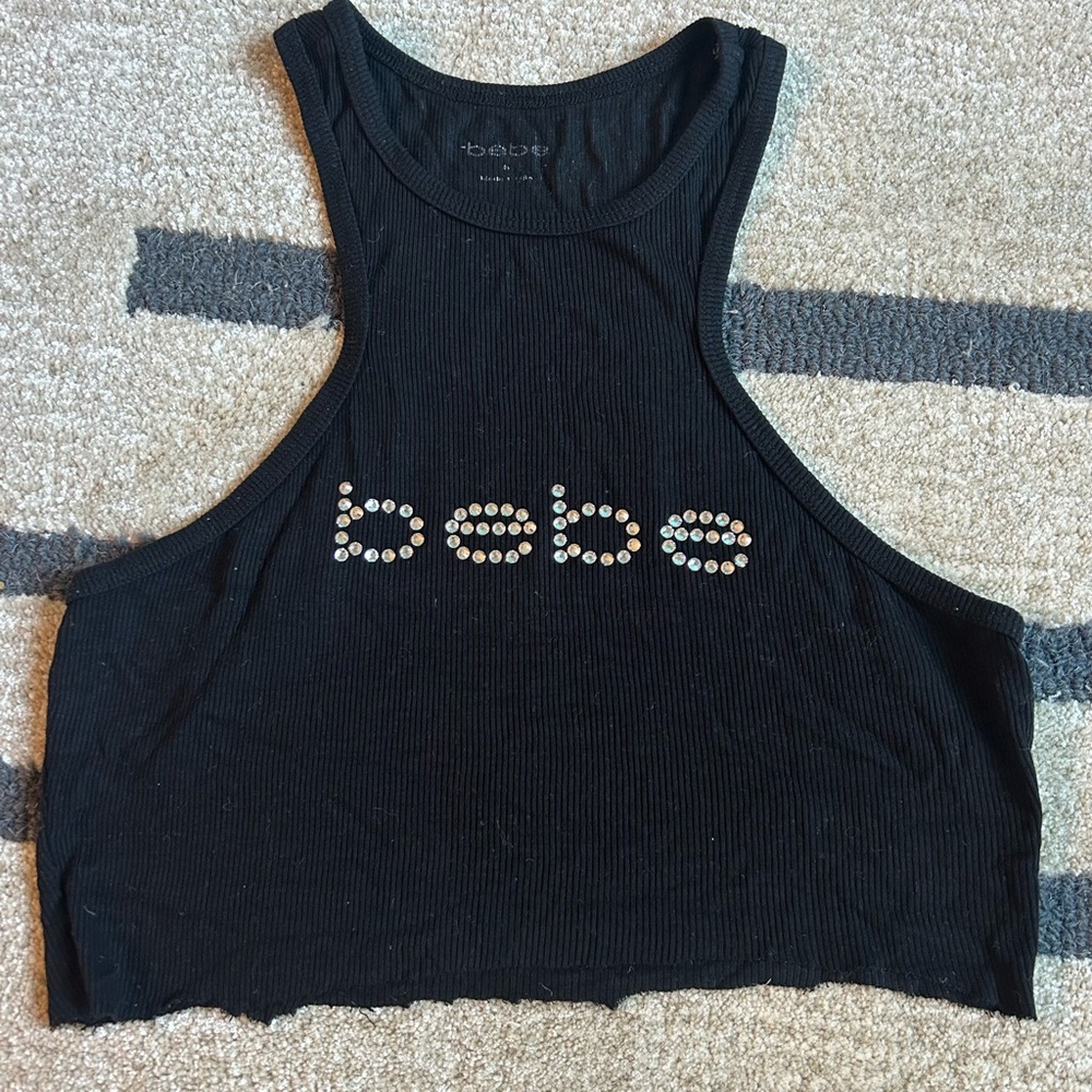 BEBE Rhinestone Tank